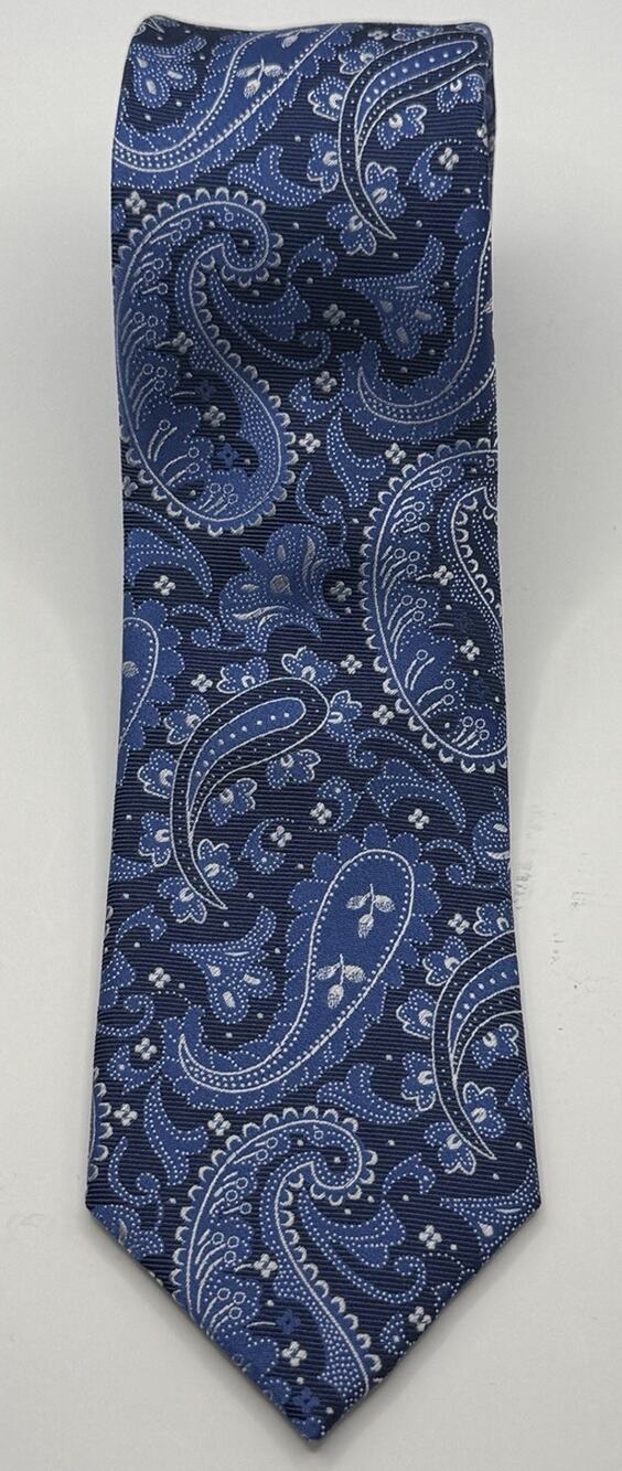 NWOT TED BAKER London Mulberry Silk Tie Blue Paisley Print Tie